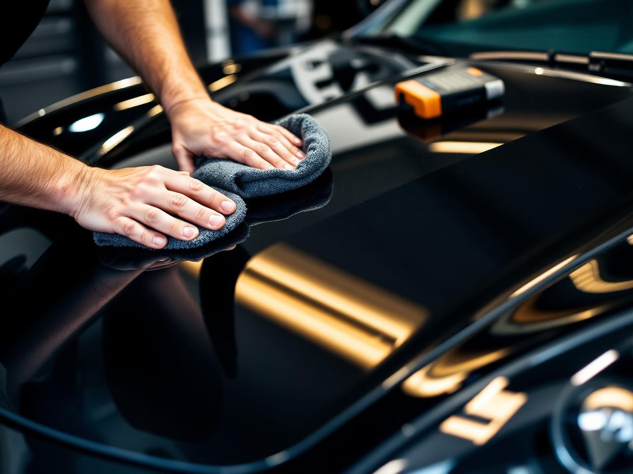 Detailing professionale di un'auto sportiva